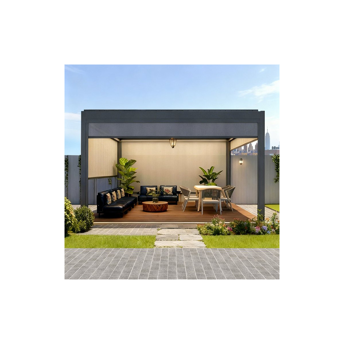 pergola bioclimatique électrique en situation 1