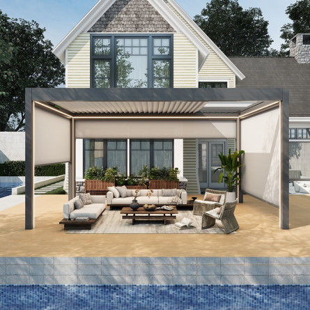 pergola bioclimatique grand format en situation 1