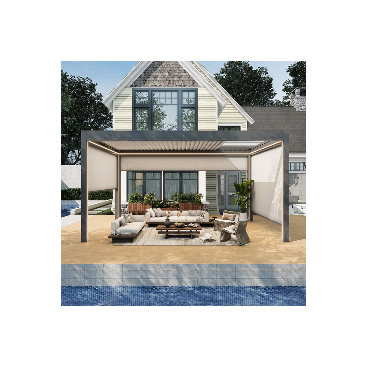 pergola bioclimatique grand format en situation 1