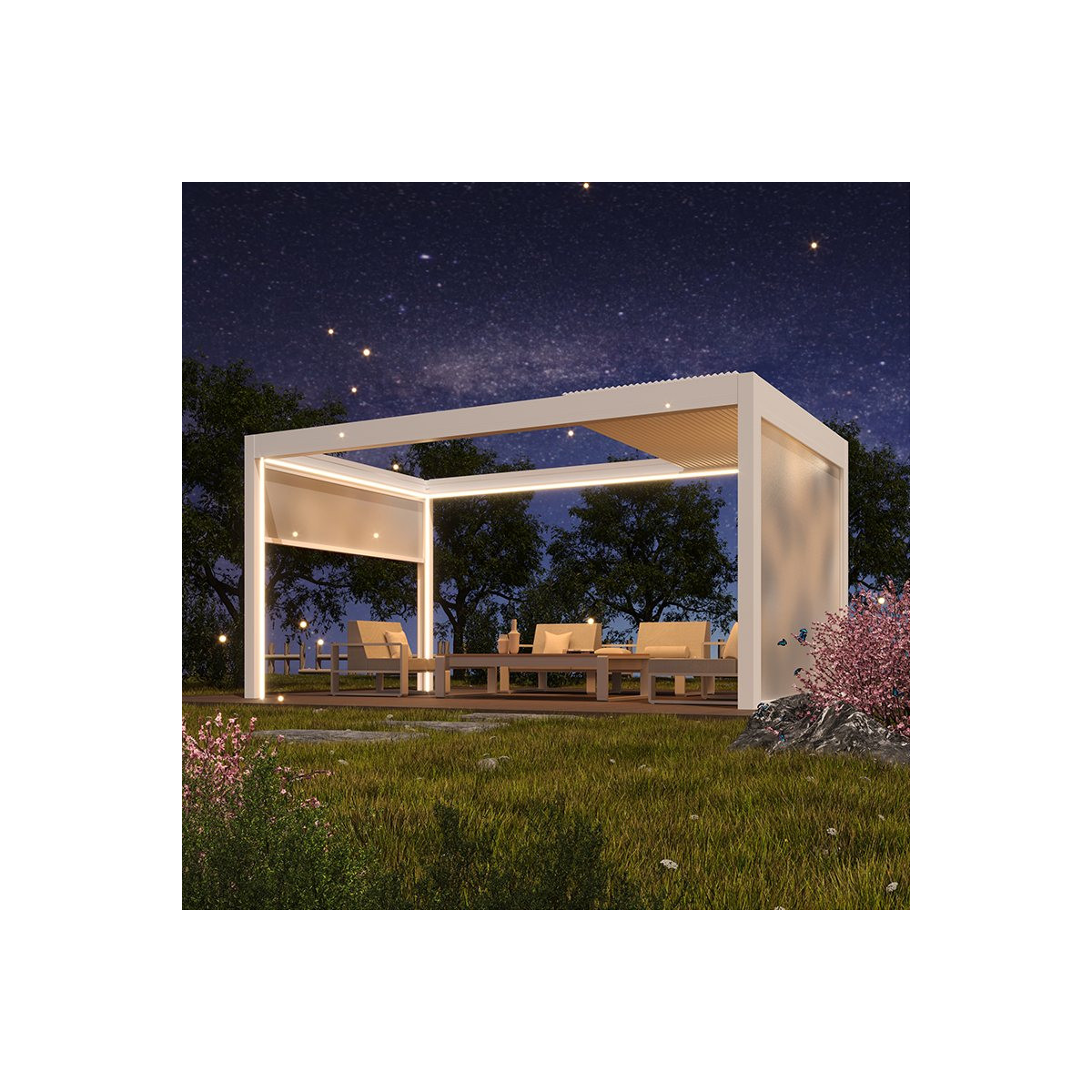 pergola bioclimatique grand format en situation 3