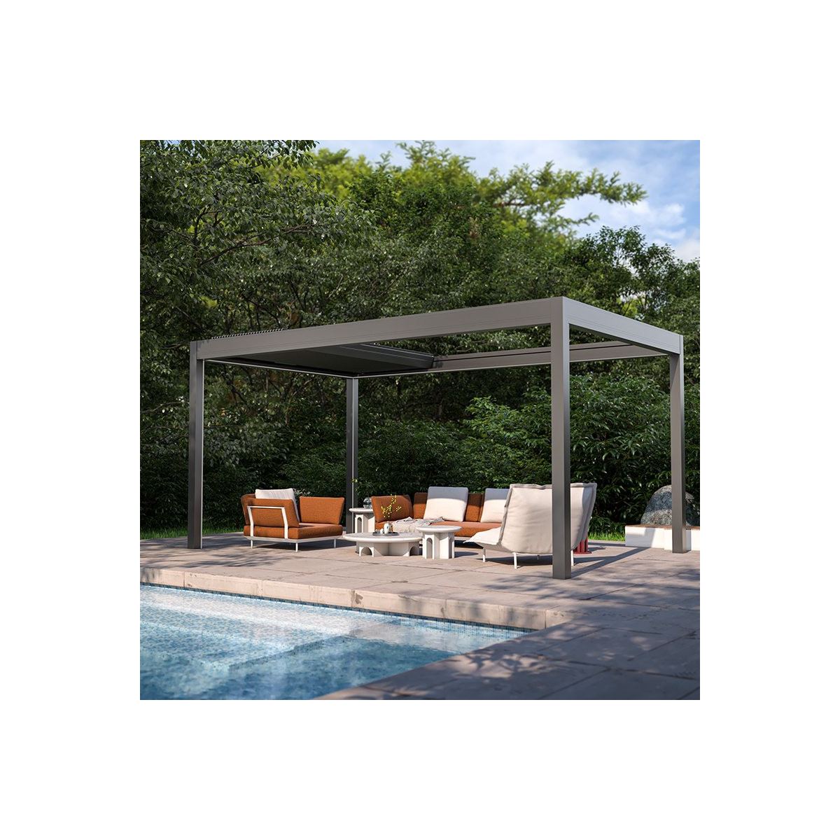 pergola bioclimatique grand format en situation 4